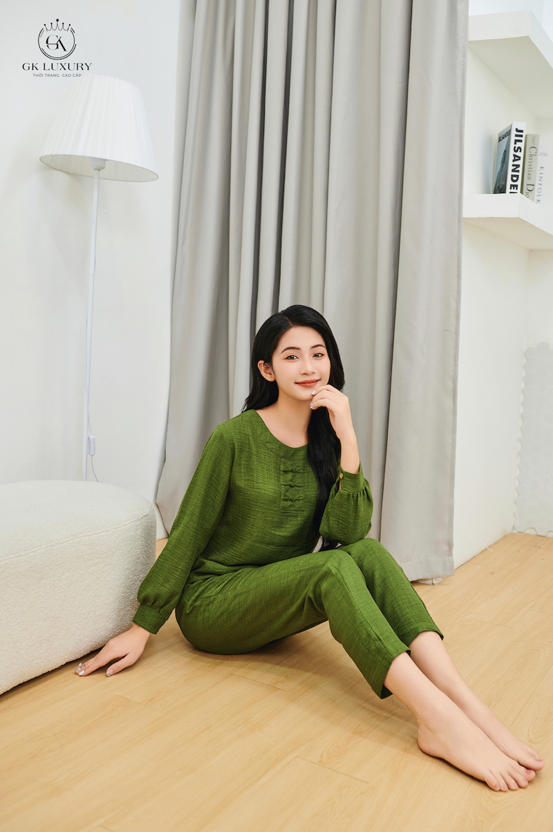 Bộ linen dài tay cổ tròn GK78